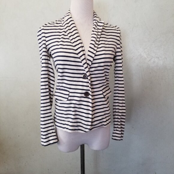 J. Crew Women's Maritime Blazer Cotton Striped Long Sleeve Sweater XS (J9) - Picture 4 of 7